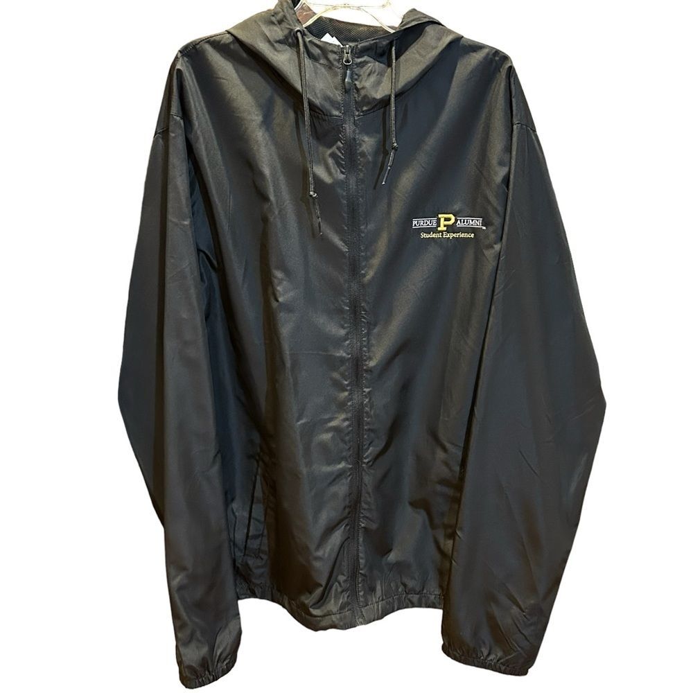 Purdue University Alumni Student Experience Black Hooded Windbreaker Jacket 3XL